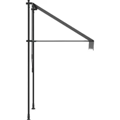 vidaXL Jardín-Toldo retráctil de tela y acero gris 100x150 cm
