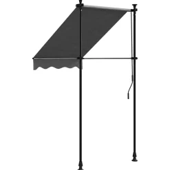 vidaXL Jardín-Toldo retráctil de tela y acero gris 100x150 cm