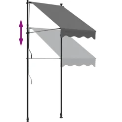 vidaXL Jardín-Toldo retráctil de tela y acero gris 100x150 cm