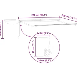 vidaXL Toldo Retráctil Eléctrico Marrón 2,5 x 2 m Hot