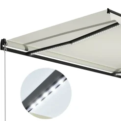 vidaXL Jardín-Toldo retráctil manual con LED 300x250 cm