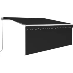 vidaXL Toldo retráctil manual con persiana gris 3x2,5 m Antracita Hot