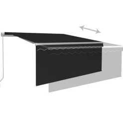vidaXL Toldo retráctil manual con persiana gris 3x2,5 m Antracita Hot