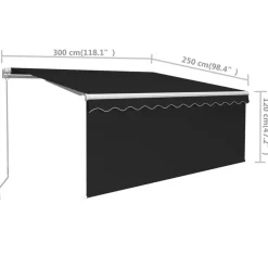 vidaXL Toldo retráctil manual con persiana gris 3x2,5 m Antracita Hot