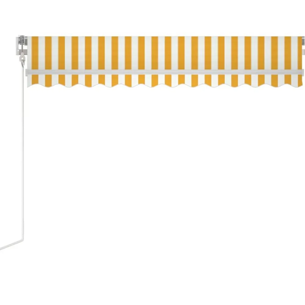 vidaXL Toldo retráctil manual 350x250 cm Amarillo y blanco Hot