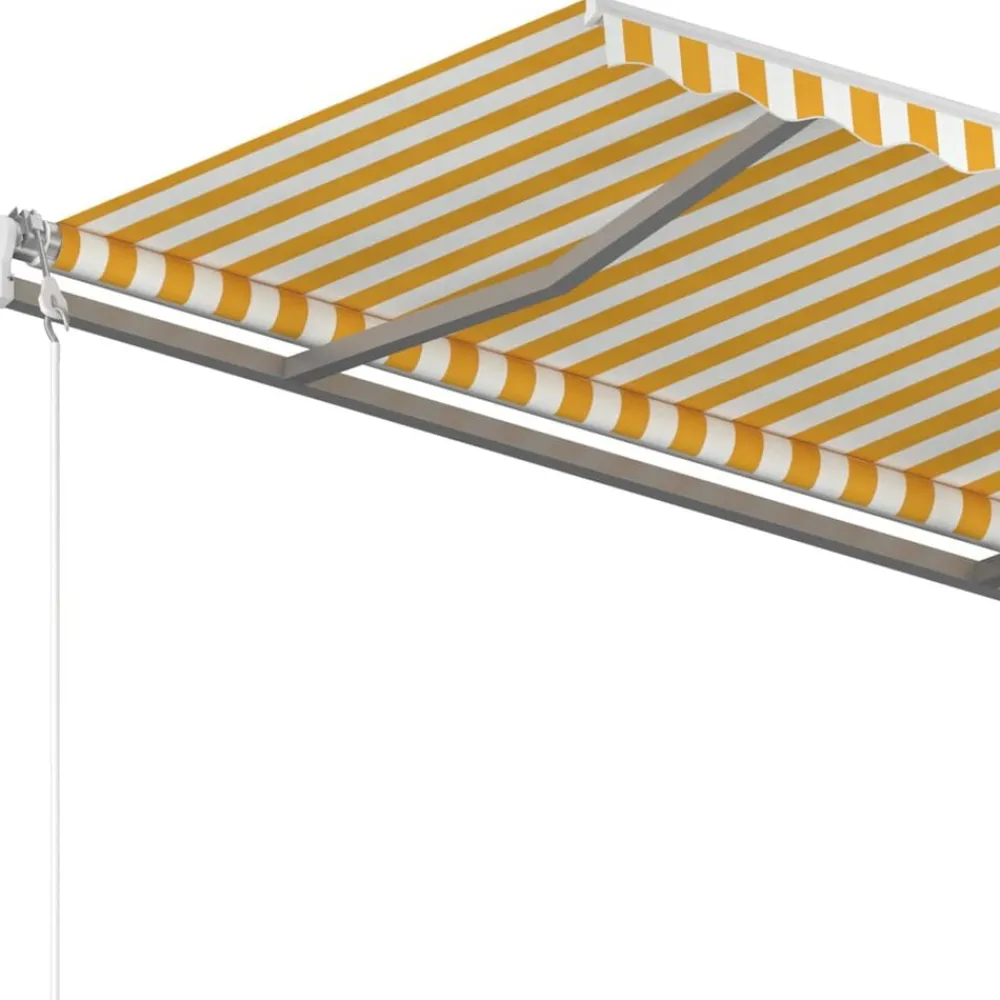 vidaXL Toldo retráctil manual 350x250 cm Amarillo y blanco Hot