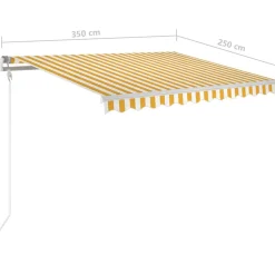 vidaXL Toldo retráctil manual 350x250 cm Amarillo y blanco Hot
