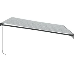 vidaXL Toldo retráctil manual con luz LED 400x350cm Antracita y blanco Clearance