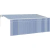 vidaXL Toldo Retráctil Rayado Azul 350 x 200 cm tela