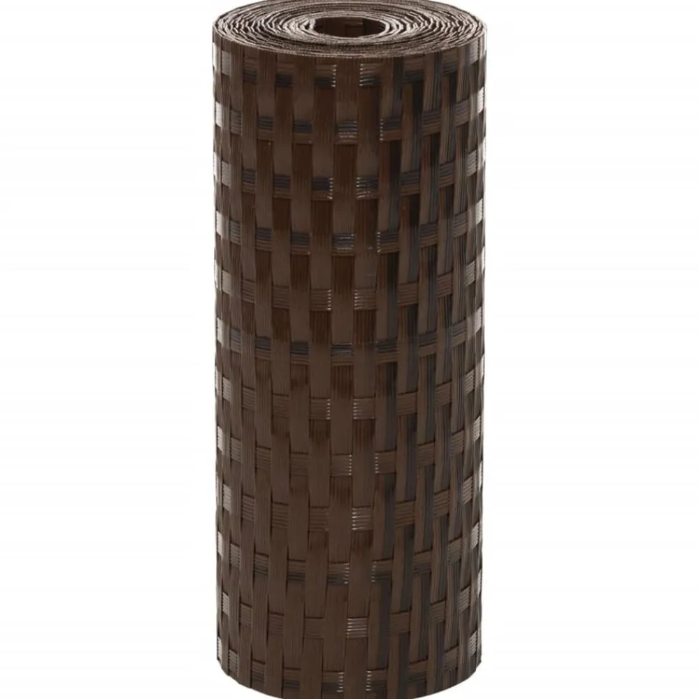 vidaXL Vallas De Jardín-Toldos de balcón 10 uds ratán sintético marrón negro 255x19 cm