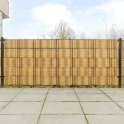 vidaXL Vallas De Jardín-Toldos de balcón 10 uds ratán sintético marrón claro 255x19 cm