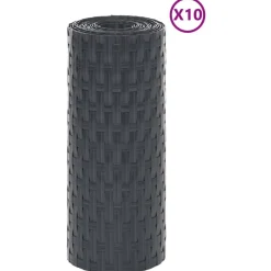 vidaXL Vallas De Jardín-Toldos para balcón 10 uds ratán sintético 255x19 cm