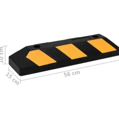 vidaXL Topes de estacionamiento reflectantes 2 unidades 56x15x10 cm Sale