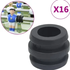 vidaXL Topes de jugador de futbolín 15,9/16 mm barra 16 piezas New