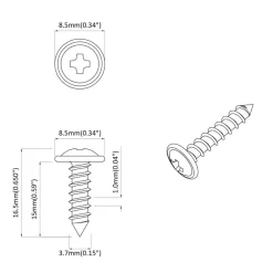vidaXL Tornillo 2 pcs Plateado M4 x 16 mm Acero Clearance