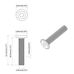 vidaXL Tornillo 2 pcs Plateado 5 x 30 mm Hierro Discount