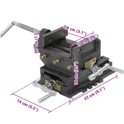 vidaXL Herramientas-Tornillo de banco manual carro transversal 78 mm