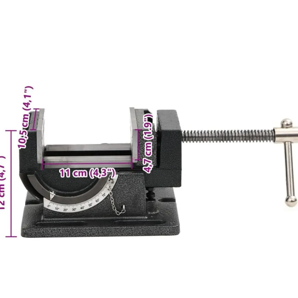 vidaXL Tornillo de banco inclinable manual 110 mm New