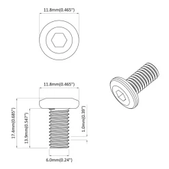 vidaXL Tornillo de Bloqueo de Cabeza 2 pcs Plateado M6 x 15 mm Acero Online