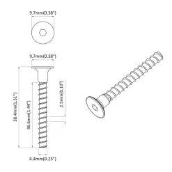 vidaXL Accesorios De Bricolaje-Tornillo de Cabeza de Capuchón de Enchufe 2 pcs Negro 7 x 40 mm