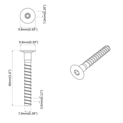 vidaXL Accesorios De Bricolaje-Tornillo de cabeza cap 2 pcs Plateado M7 x 40 mm Acero
