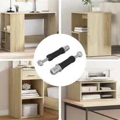 vidaXL Tornillo de Cerradura de Cajón 2 pcs Plata y Negro M6 x 40 mm