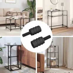 vidaXL Accesorios De Bricolaje-Tornillo Separador 2 pcs Negro M4 Caucho y Acero