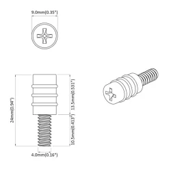 vidaXL Accesorios De Bricolaje-Tornillo Separador 2 pcs Negro M4 Caucho y Acero
