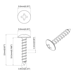 vidaXL Accesorios De Bricolaje-Tornillos de Madera 2 pcs Plateado M4 x 20 mm Acero