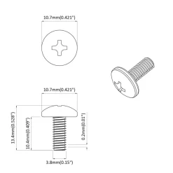 vidaXL Tornillos de manga 2 pcs Negro M4 x 10 mm Acero Sale
