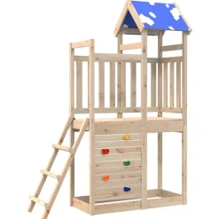 vidaXL Torre de Juego Marrón Madera de pino macizo