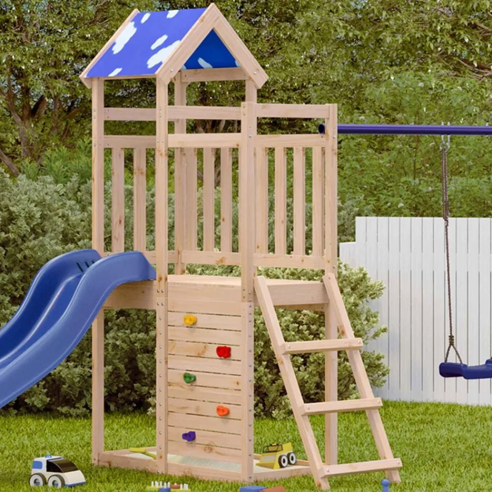 vidaXL Torre de Juego Marrón Madera de pino macizo