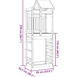 vidaXL Torre de Juego Marrón 85 x 52,5 x 239 cm Madera de pino macizo Sale