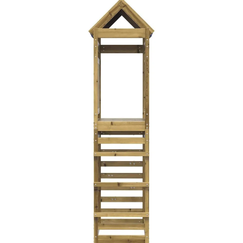 vidaXL Torre de Juego Marrón Madera Sólida Impregnada