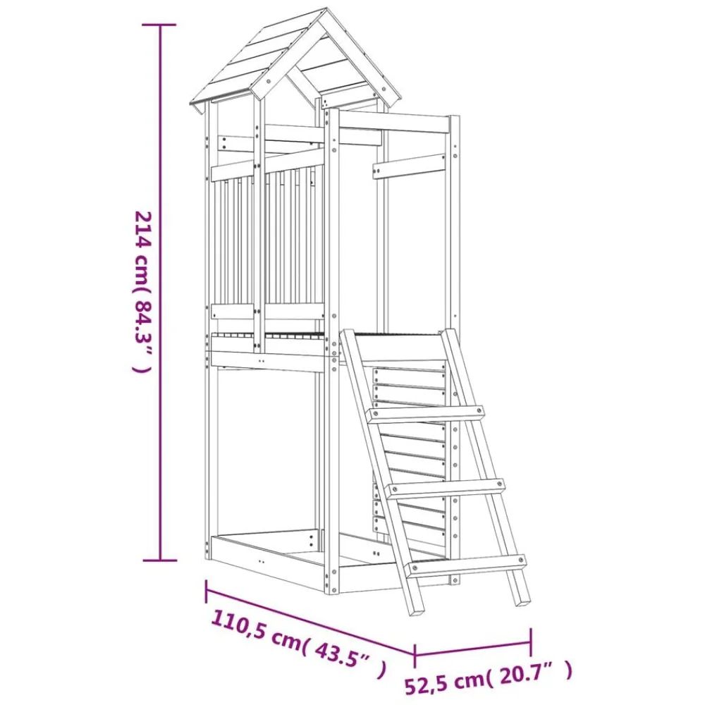vidaXL Torre de Juego Marrón Madera de pino macizo Outlet