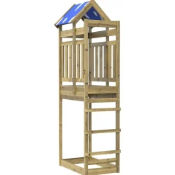 vidaXL Torre de Juego Marrón Madera Sólida Impregnada New
