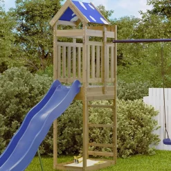 vidaXL Torre de Juego Marrón Madera Sólida Impregnada New