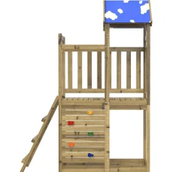 vidaXL Torre de Juego Marrón Madera Sólida Impregnada Discount