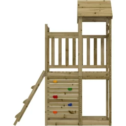 vidaXL Torre de Juego Marrón Madera Sólida Impregnada