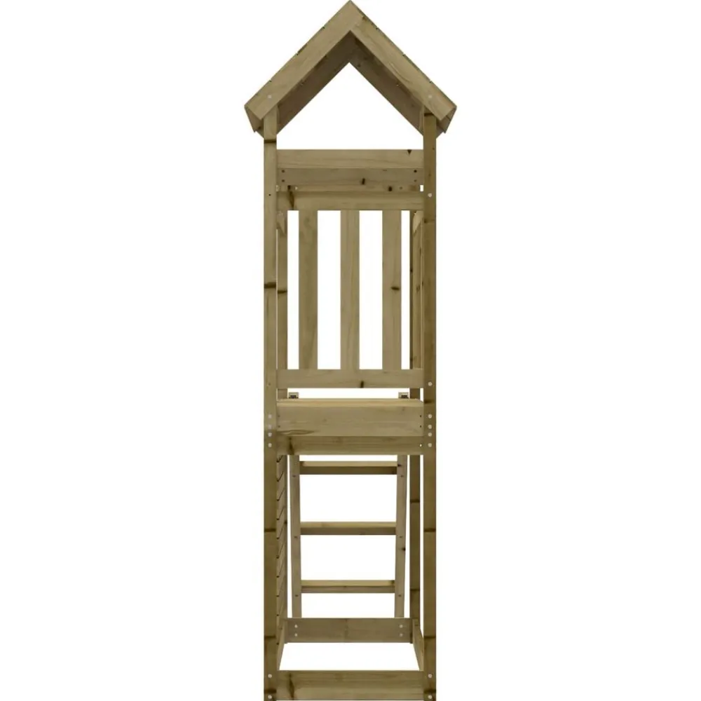 vidaXL Torre de Juego Marrón Madera Sólida Impregnada