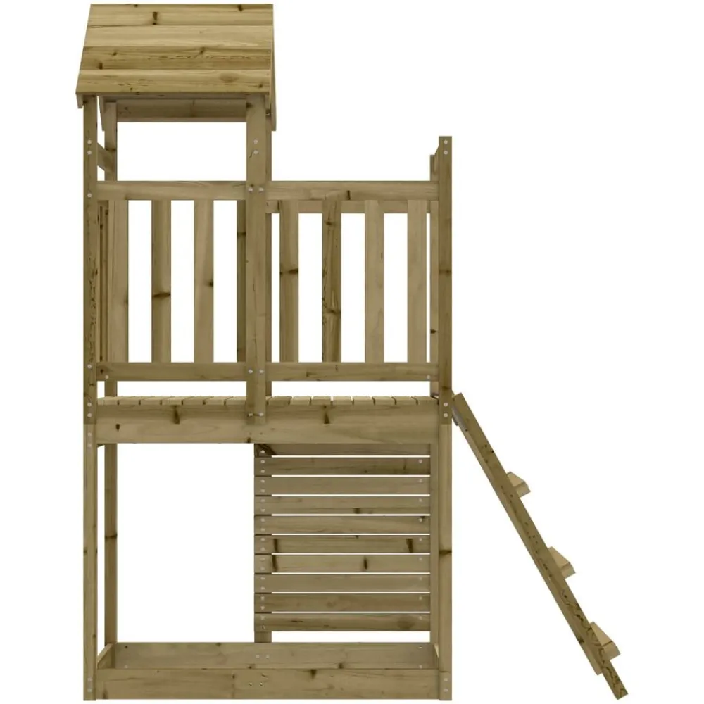 vidaXL Torre de Juego Marrón Madera Sólida Impregnada