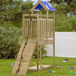 vidaXL Torre de Juego Marrón Madera Sólida Impregnada Sale
