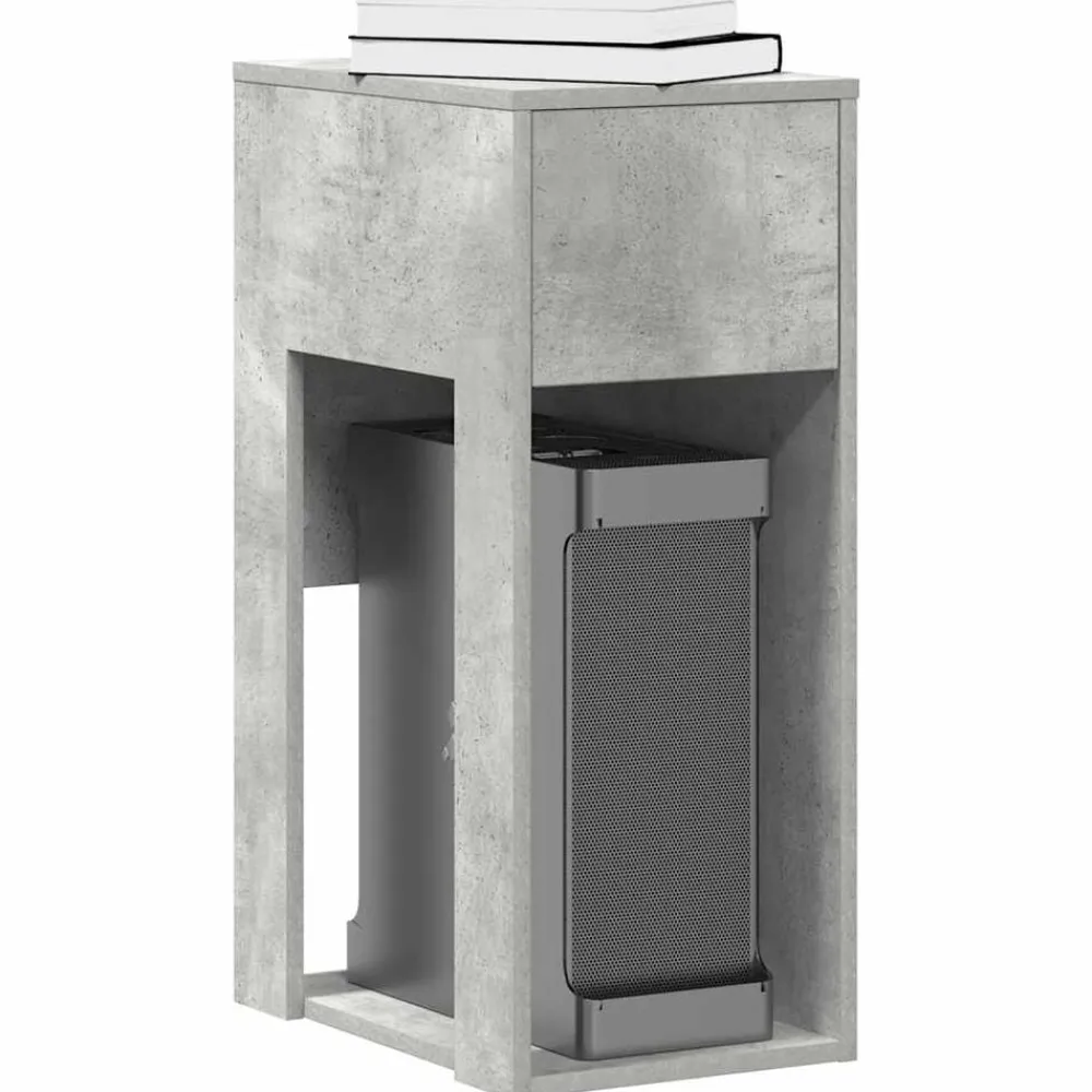 vidaXL Mobiliario De Oficina-Torre de ordenador con cajón gris cemento 30x44x74 cm
