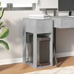 vidaXL Mobiliario De Oficina-Torre de ordenador con cajón gris cemento 30x44x74 cm