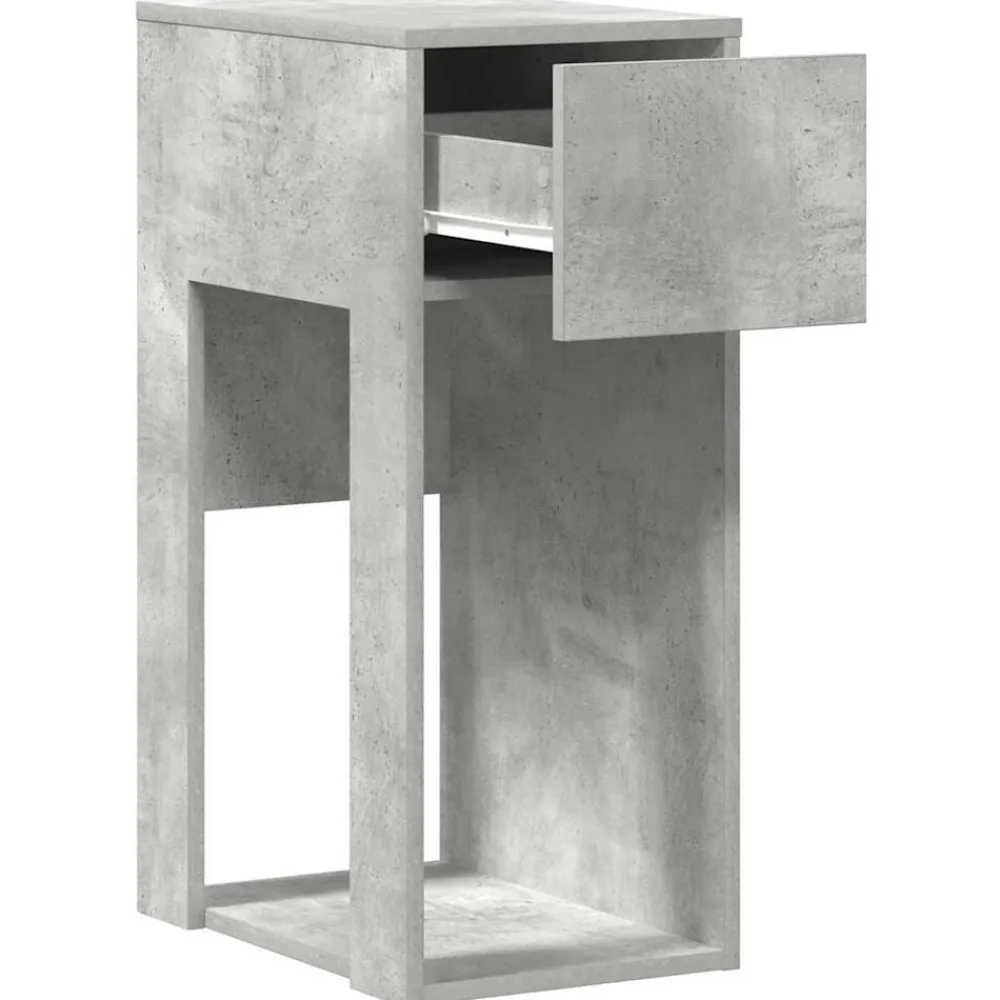 vidaXL Mobiliario De Oficina-Torre de ordenador con cajón gris cemento 30x44x74 cm