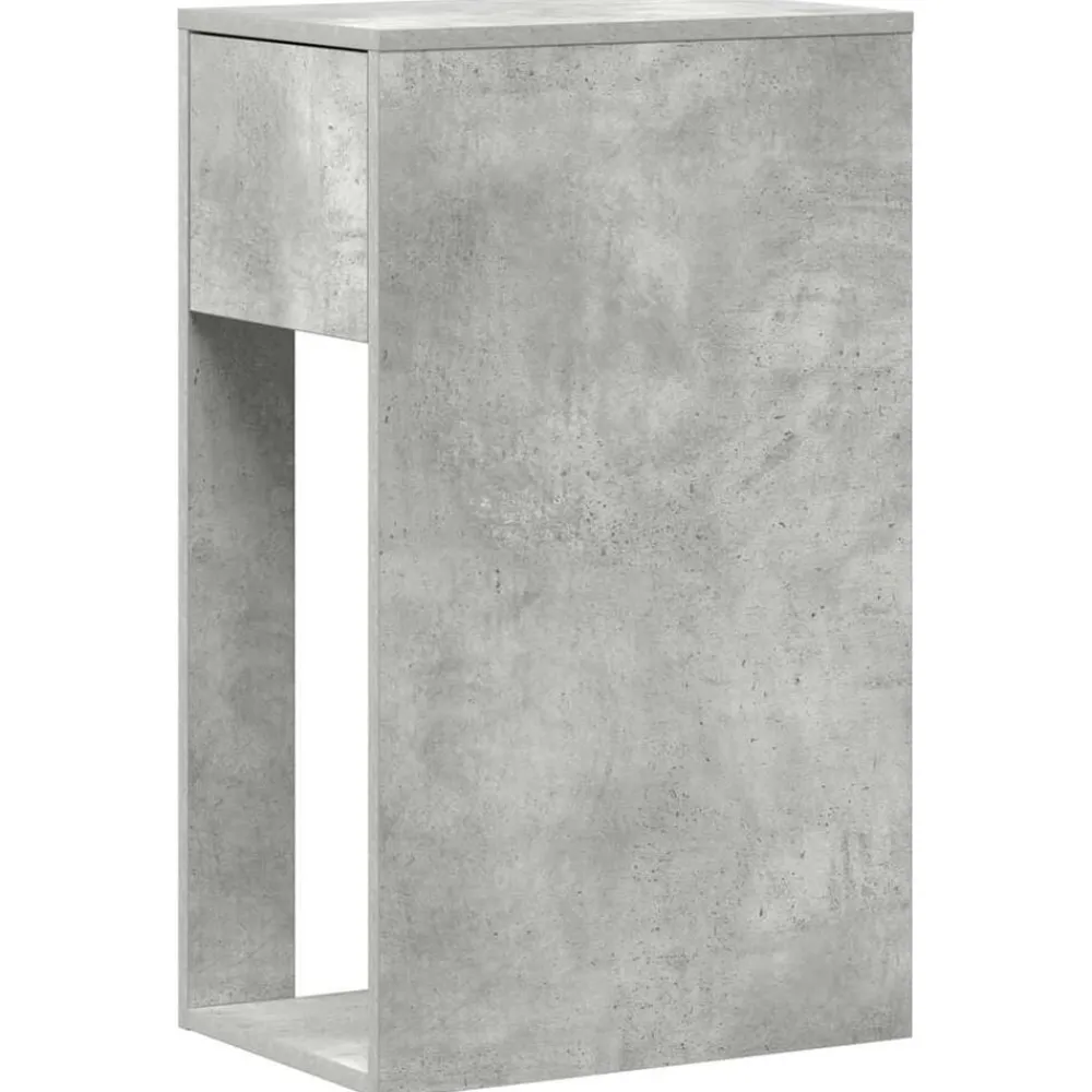 vidaXL Mobiliario De Oficina-Torre de ordenador con cajón gris cemento 30x44x74 cm