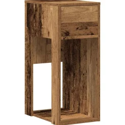 vidaXL Torre de ordenador con cajón madera vieja 30x44x74 cm Madera antigua Clearance