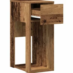 vidaXL Torre de ordenador con cajón madera vieja 30x44x74 cm Madera antigua Clearance