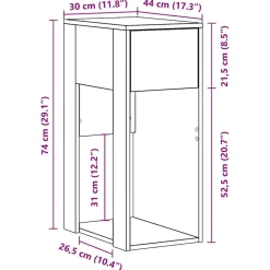 vidaXL Torre de ordenador con cajón madera vieja 30x44x74 cm Madera antigua Clearance