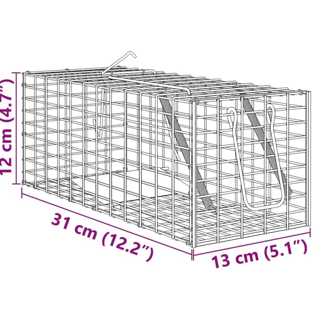 vidaXL Actividades Al Aire Libre-Trampa para Animales Verde 31 x 13 x 12cm Acero